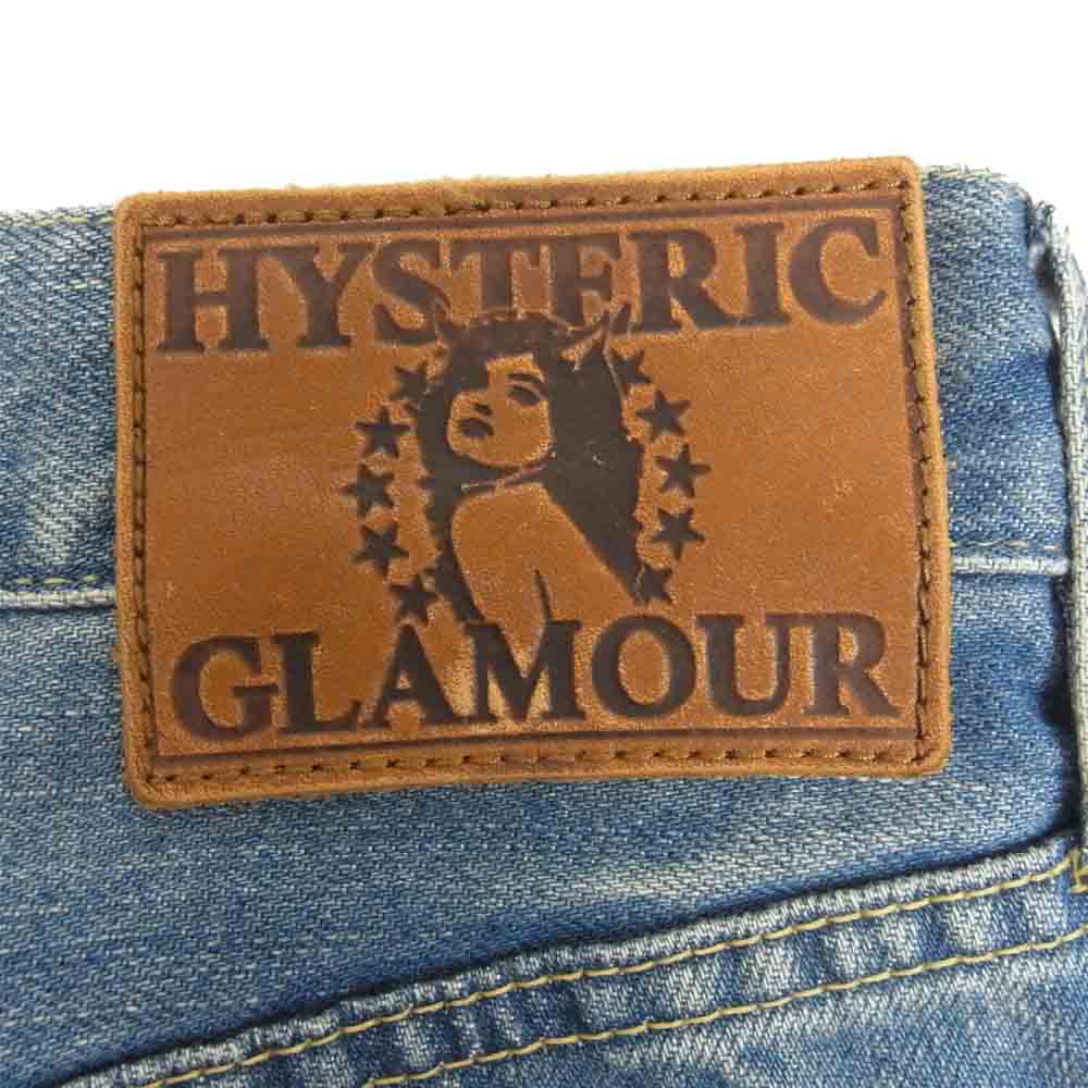 HYSTERIC GLAMOUR ヒステリックグラマー 0253AP07 POR加工 ダメージ リペア デニム ストレート パンツ インディゴブルー系 31【中古】