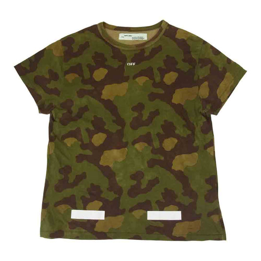 OFF-WHITE オフホワイト 国内正規品 カモ プリント Tシャツ カーキ系 ブラウン系 S【中古】