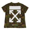 OFF-WHITE オフホワイト 国内正規品 カモ プリント Tシャツ カーキ系 ブラウン系 S【中古】
