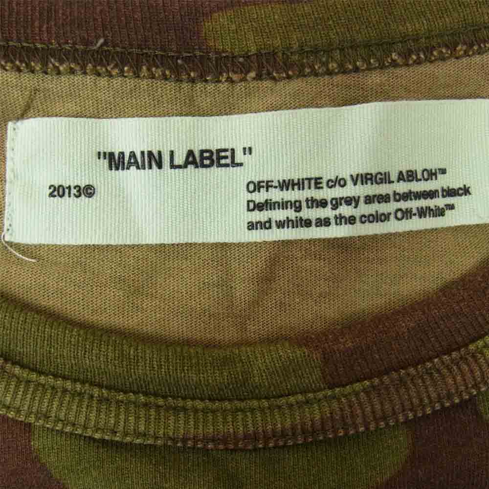 OFF-WHITE オフホワイト 国内正規品 カモ プリント Tシャツ カーキ系 ブラウン系 S【中古】