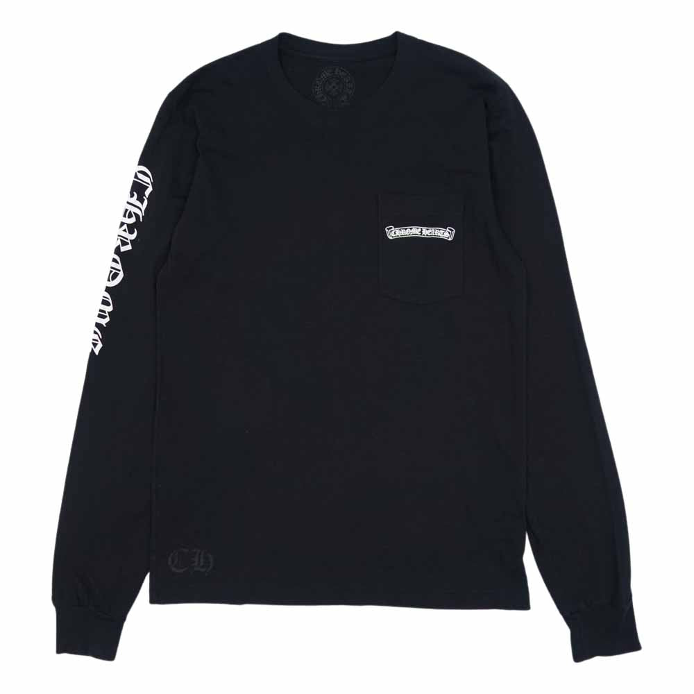 CHROME HEARTS クロムハーツ（原本無） 国内正規品 セメタリークロス バックプリント 袖ロゴ ポケット付き ロンT ブラック系 M【中古】