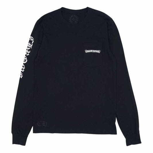 CHROME HEARTS クロムハーツ（原本無） 国内正規品 セメタリークロス バックプリント 袖ロゴ ポケット付き ロンT ブラック系 M【中古】