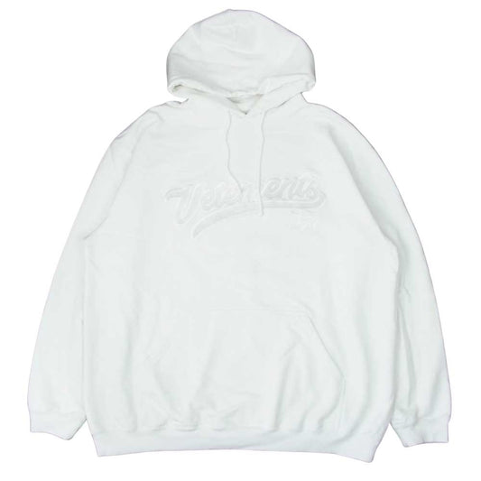 VETEMENTS ヴェトモン 20AW UAH21TR541 Hip Hop Embroidery Hoodie プルオーバー パーカー ホワイト系 S【中古】