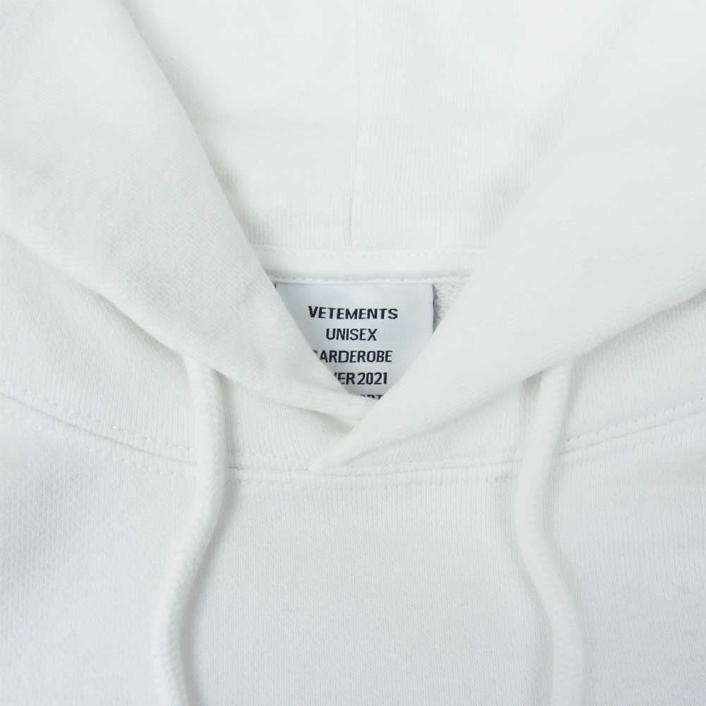 VETEMENTS ヴェトモン 20AW UAH21TR541 Hip Hop Embroidery Hoodie プルオーバー パーカー ホワイト系 S【中古】
