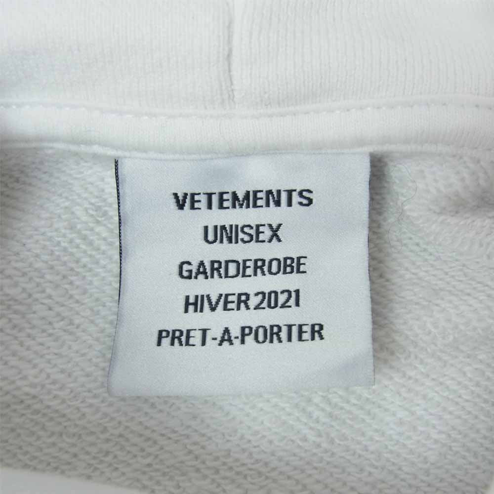 VETEMENTS ヴェトモン 20AW UAH21TR541 Hip Hop Embroidery Hoodie プルオーバー パーカー ホワイト系 S【中古】