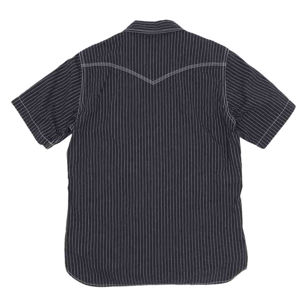 IRON HEART アイアンハート IHSH-146 7OZ PINSTRIPE CHAMBRAY S/S WESTERN SHIRT ピンストライプ 半袖 ウエスタン シャツ S【中古】