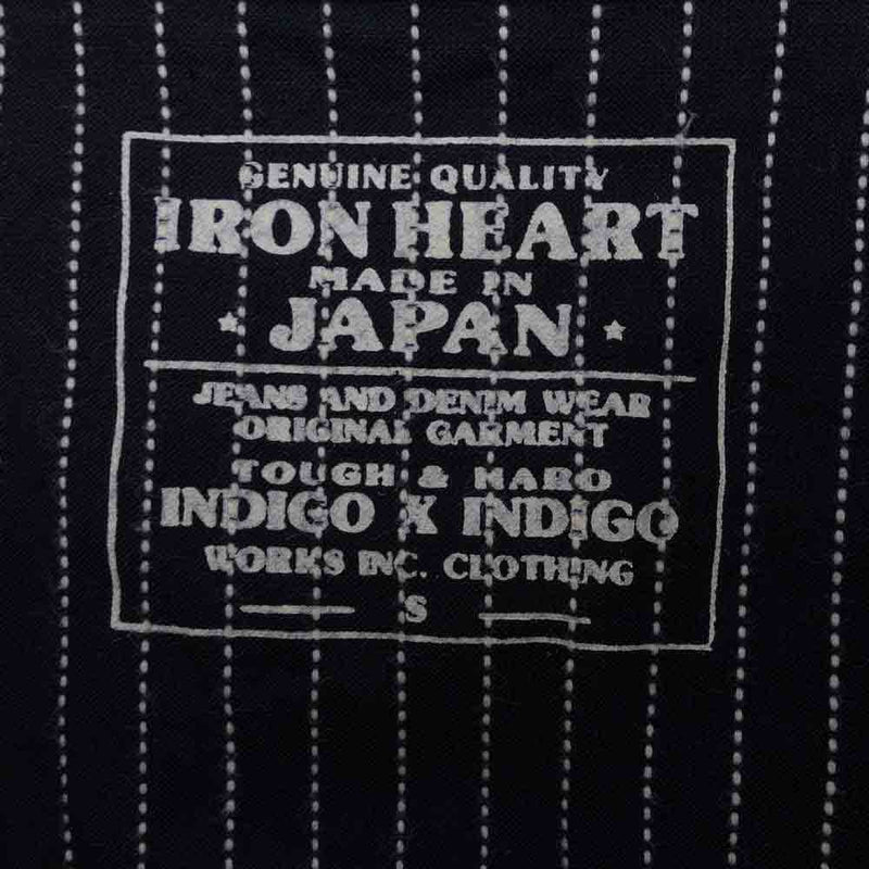 IRON HEART アイアンハート IHSH-146 7OZ PINSTRIPE CHAMBRAY S/S WESTERN SHIRT ピンストライプ 半袖 ウエスタン シャツ S【中古】