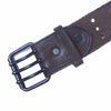 ISAMUKATAYAMA BACKLASH イサムカタヤマバックラッシュ ダブルショルダー 牛革 3PIN BUCKLE BELT バックル ベルト ダークブラウン系【中古】
