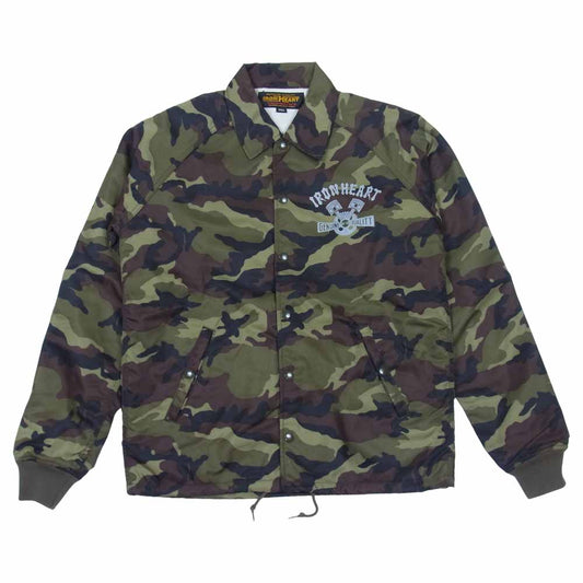 IRON HEART アイアンハート IHJ-68 カモフラ柄 ナイロン ウインドブレーカー コーチジャケット カーキ系 S【中古】