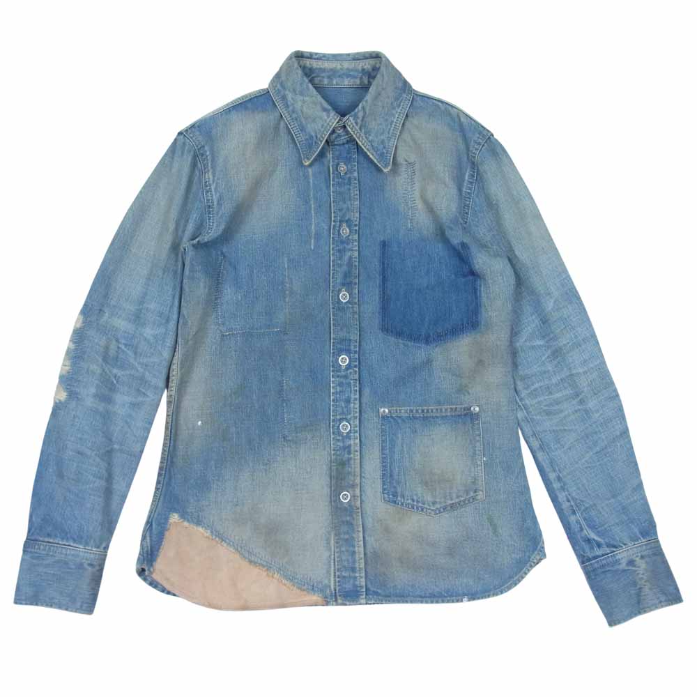 ISAMUKATAYAMA BACKLASH イサムカタヤマバックラッシュ 1308-01 ストレッチデニム10oz＋カーフスエード ダメージリペア加工 インディゴブルー系 M【中古】