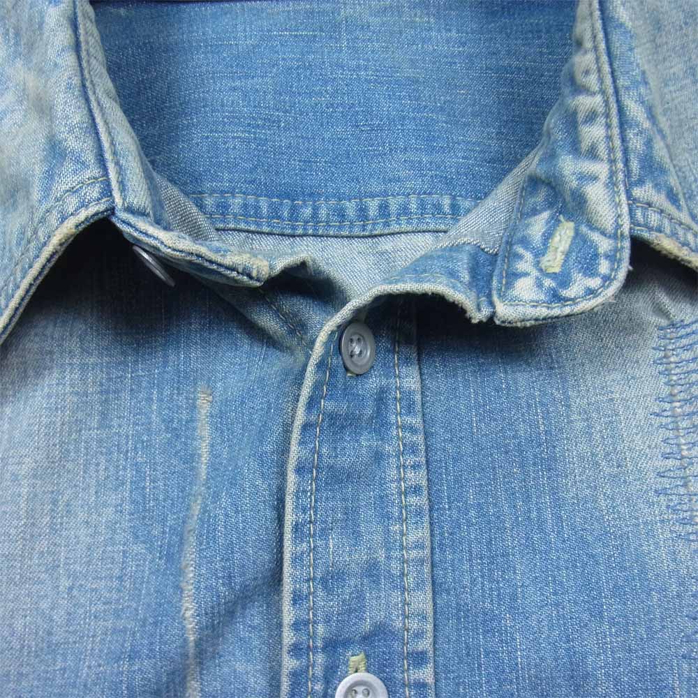 ISAMUKATAYAMA BACKLASH イサムカタヤマバックラッシュ 1308-01 ストレッチデニム10oz＋カーフスエード ダメージリペア加工 インディゴブルー系 M【中古】