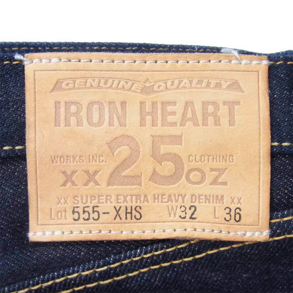 IRON HEART アイアンハート 555-XHS 25OZ ヘビー オンス ストレート デニム パンツ インディゴブルー系 32【中古】