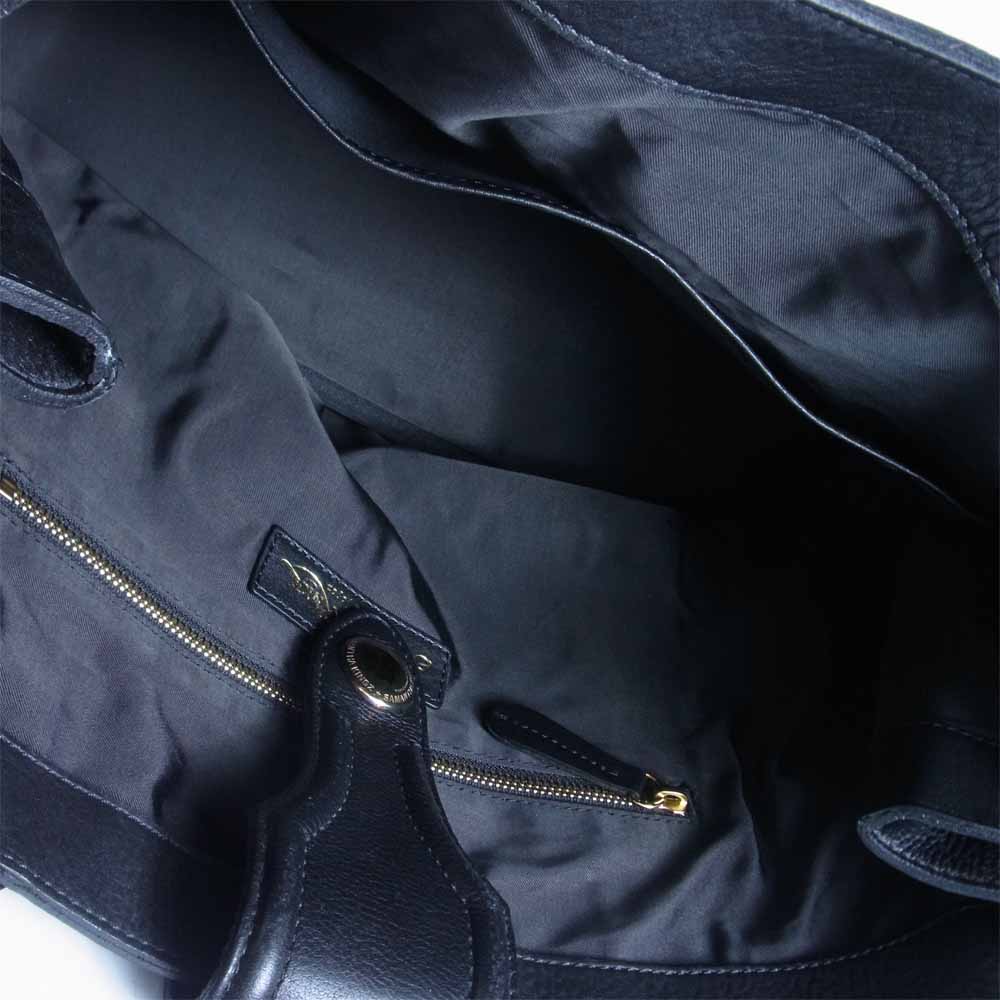 SAMANTHA KINGZ サマンサキングス レザー トート バッグ 日本製 フリンジチャーム ブラック系【中古】