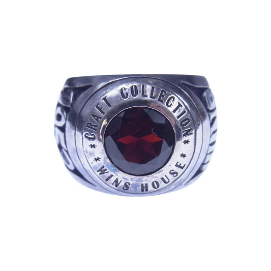 ウインズハウス クレスト カレッジリング 指輪 シルバー系 17号程度【中古】