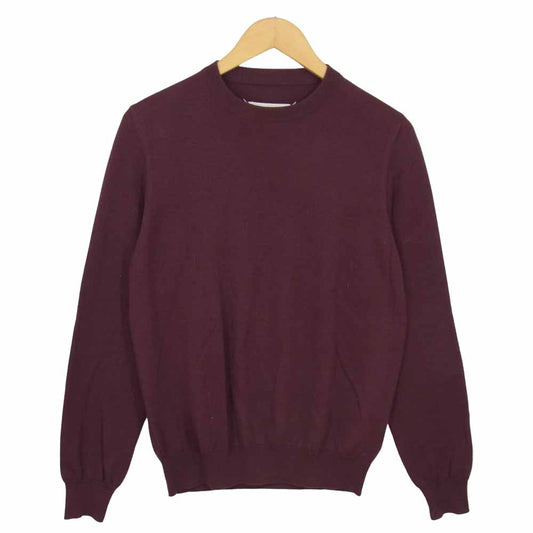 MAISON MARGIELA メゾンマルジェラ 13AW S50HA0470 スタッフインターナショナルタグ イタリア製 14ライン エルボーパッチ ウール ニット エンジ系 S【中古】