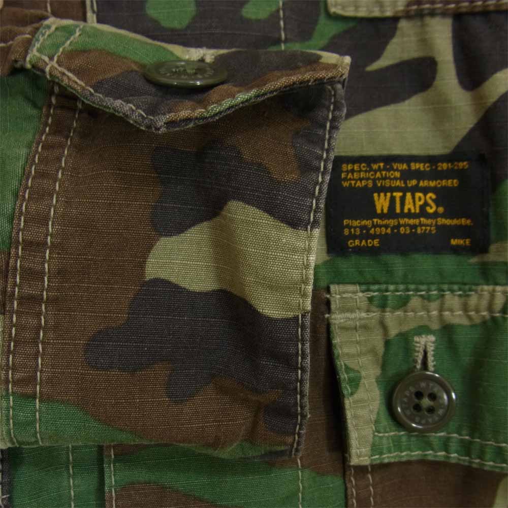 WTAPS ダブルタップス 13AW 132GWDT-SHM01S JUNGLE L/S ウッドランドカモ ジャングルシャツ カーキ系 2【美品】【中古】
