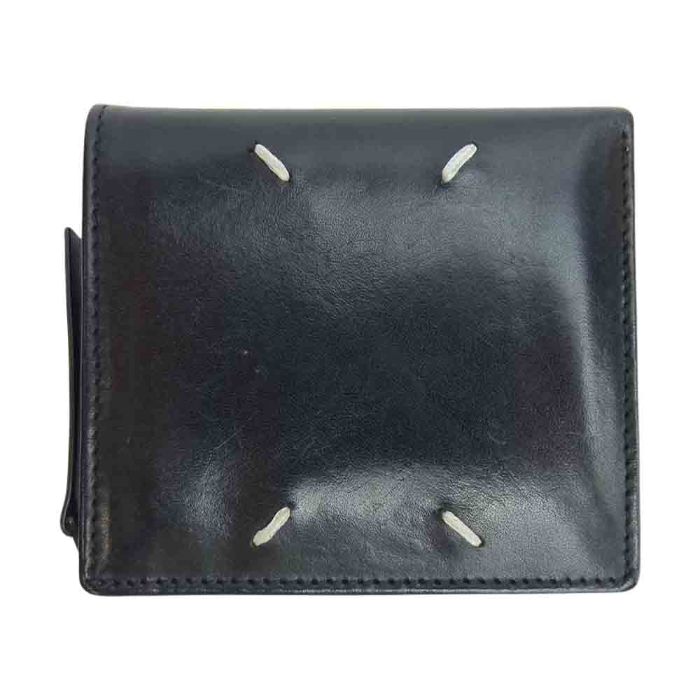 MAISON MARGIELA メゾンマルジェラ S35UI0438 11ライン コンパクト ウォレット ミニ 二つ折り 財布 ブラック系【中古】