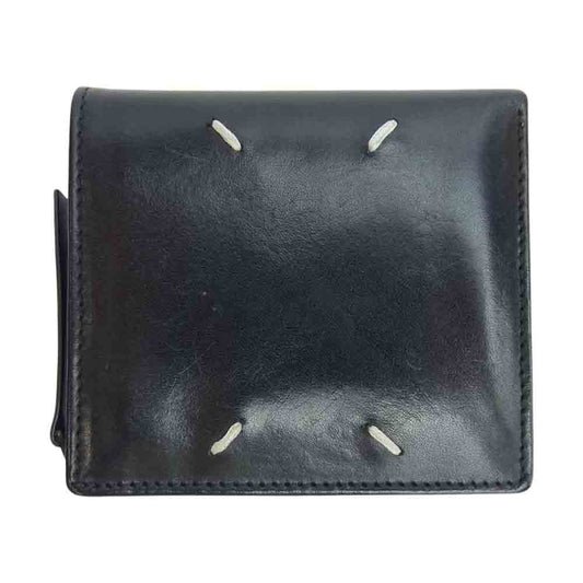 MAISON MARGIELA メゾンマルジェラ S35UI0438 11ライン コンパクト ウォレット ミニ 二つ折り 財布 ブラック系【中古】