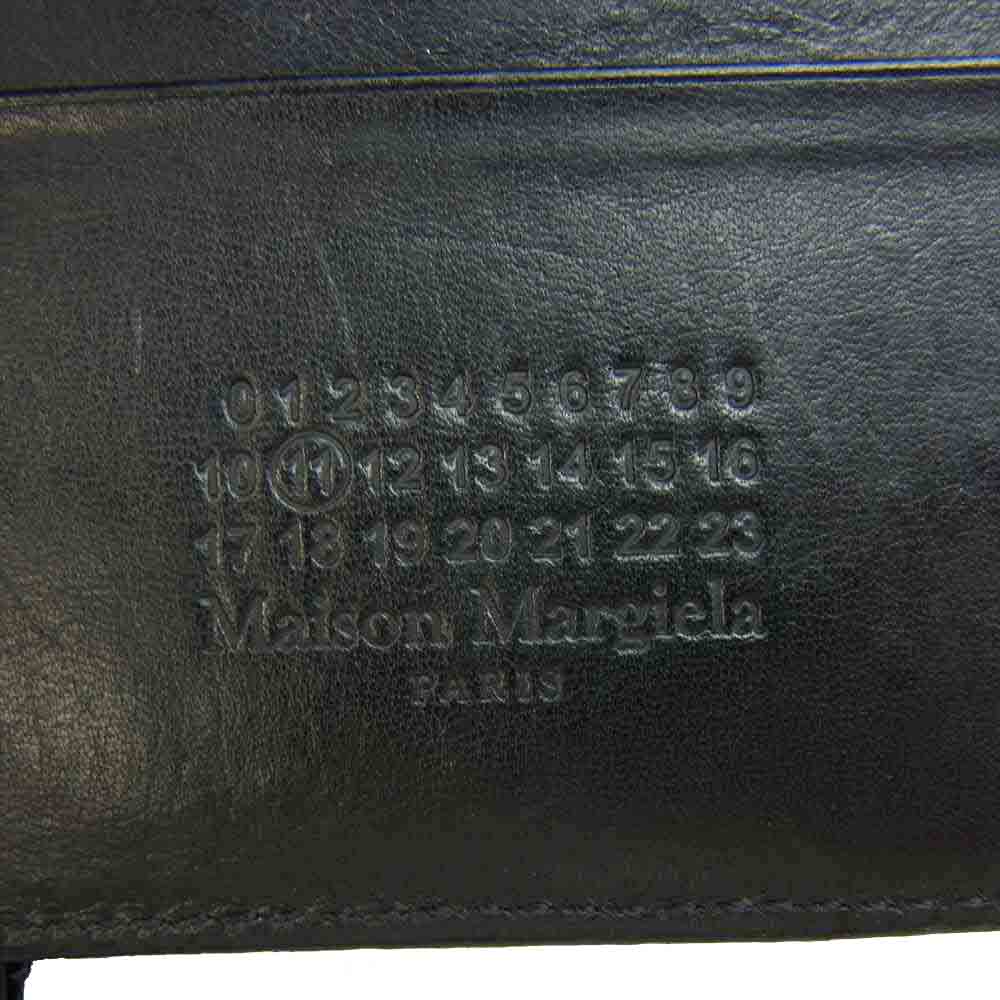 MAISON MARGIELA メゾンマルジェラ S35UI0438 11ライン コンパクト ウォレット ミニ 二つ折り 財布 ブラック系【中古】