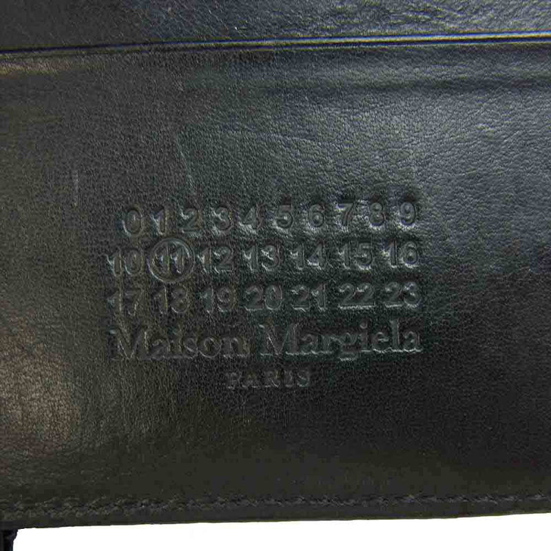 MAISON MARGIELA メゾンマルジェラ S35UI0438 11ライン コンパクト ウォレット ミニ 二つ折り 財布 ブラック系【中古】