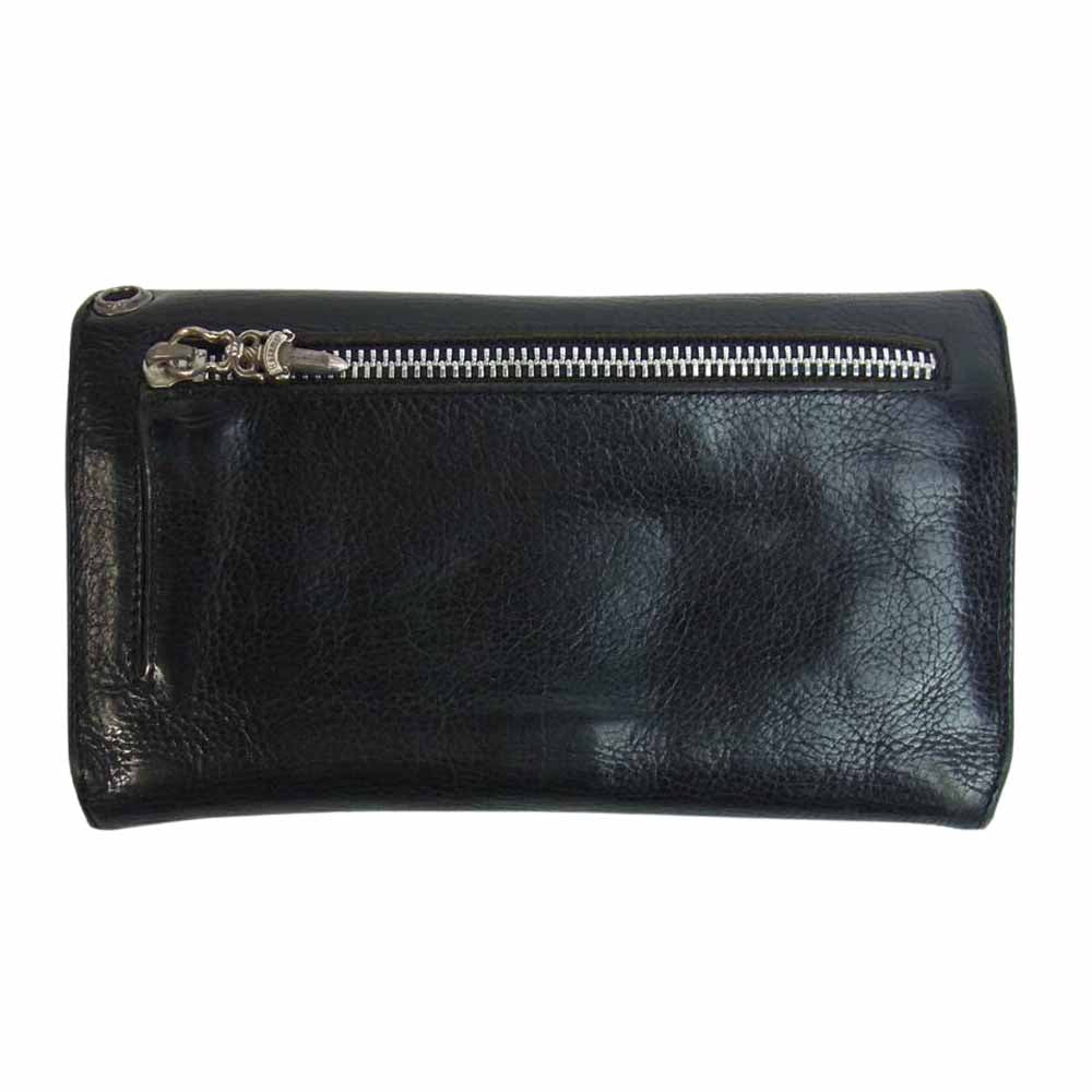CHROME HEARTS クロムハーツ（原本無） WAVE ウェーブ クロスボール ボタン ウォレット ブラック系【中古】