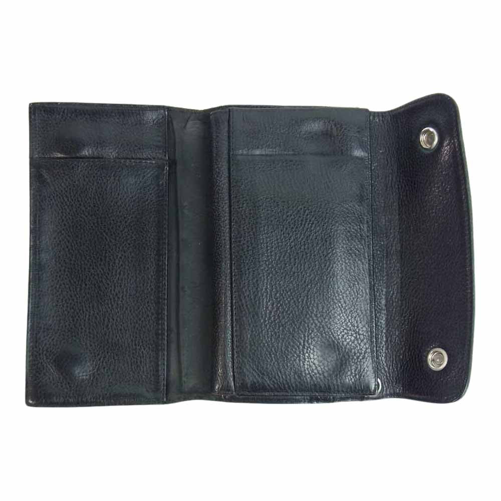 CHROME HEARTS クロムハーツ（原本無） WAVE ウェーブ クロスボール ボタン ウォレット ブラック系【中古】