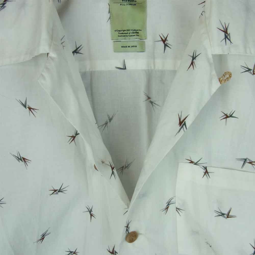 VISVIM ビズビム 16SS 116105011026 DUKE SHIRT S/S ALLOVER-V 長袖 シャツ コットン 日本製 ホワイト系 1【中古】