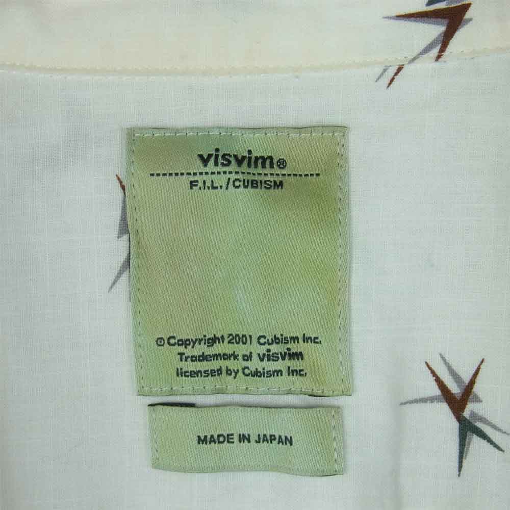 VISVIM ビズビム 16SS 116105011026 DUKE SHIRT S/S ALLOVER-V 長袖 シャツ コットン 日本製 ホワイト系 1【中古】