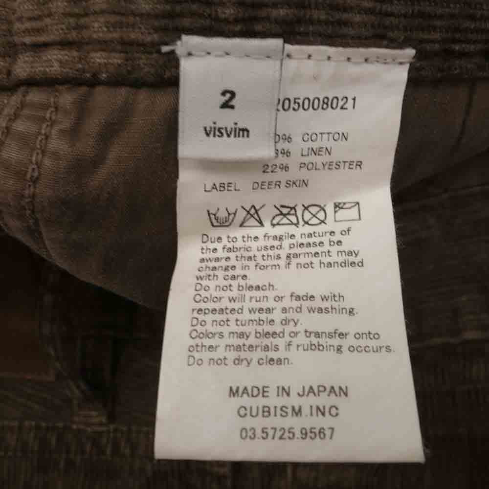 VISVIM ビズビム 113205008021 FLUXS 03 N.D. CORDUROY ブラウン系 M【中古】