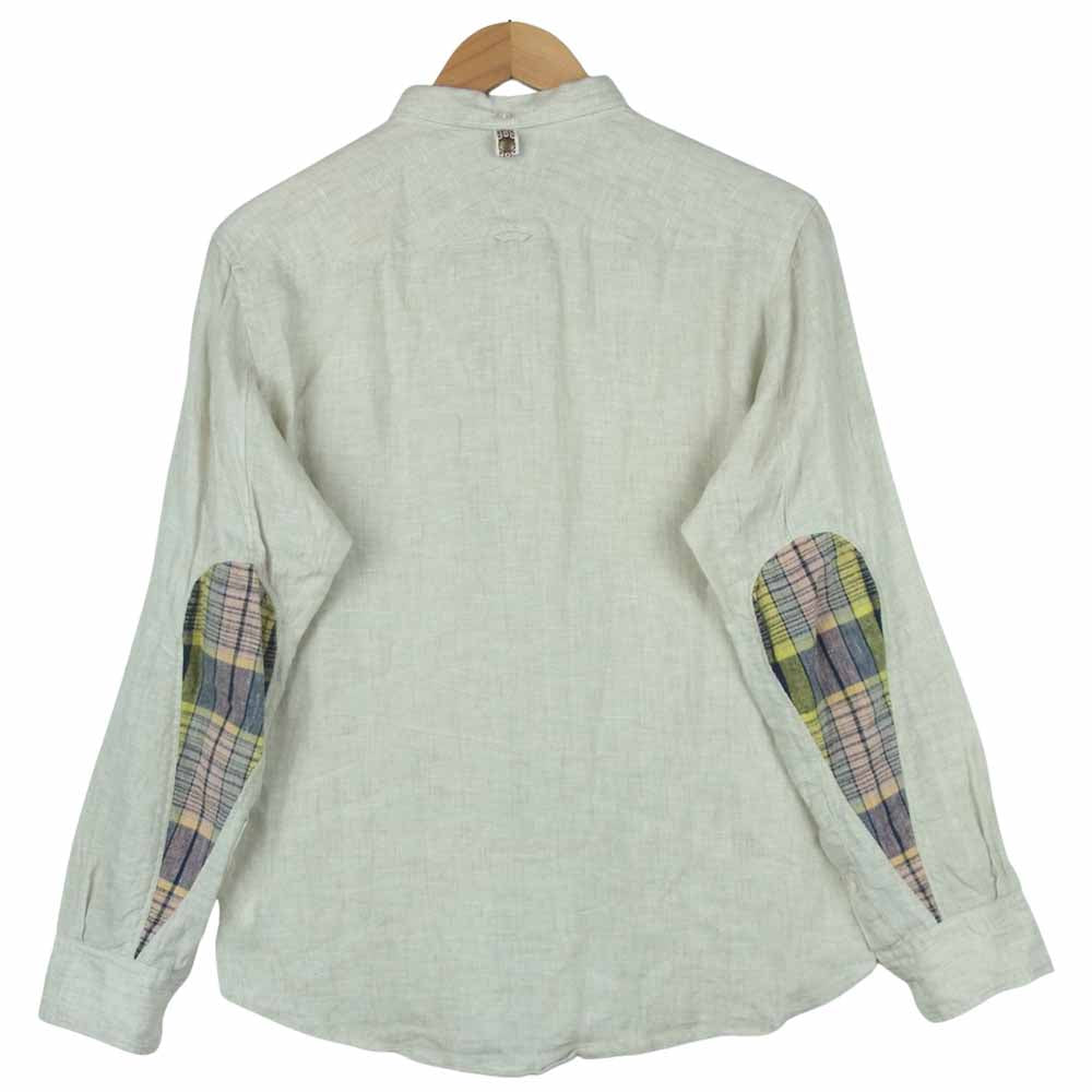 VISVIM ビズビム 12SS 112105011025 ALBA CORE CHECK L/S 麻 綿 長袖 シャツ 日本製 グレイッシュベージュ系 1【中古】