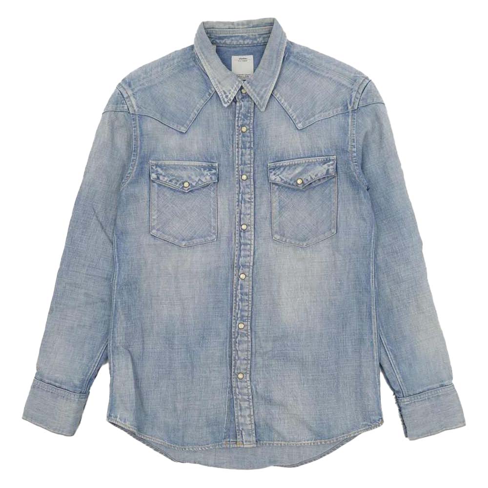 VISVIM ビズビム 15SS 115105007001 SOCIAL SCULPTURE SHIRT DMGD インディゴブルー系 1【中古】