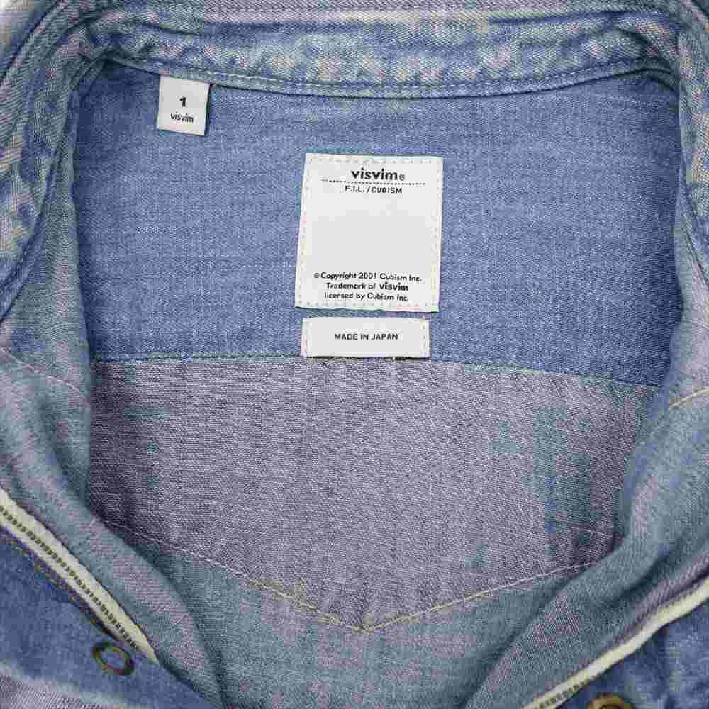 VISVIM ビズビム 15SS 115105007001 SOCIAL SCULPTURE SHIRT DMGD インディゴブルー系 1【中古】