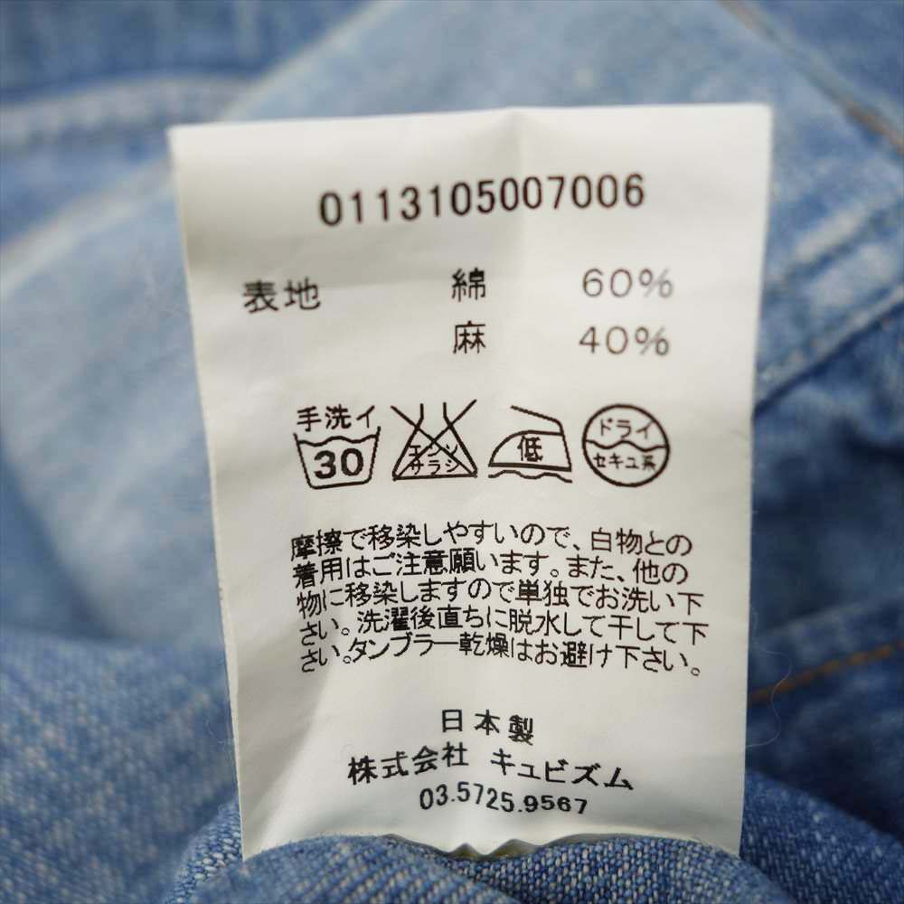 VISVIM ビズビム 15SS 115105007001 SOCIAL SCULPTURE SHIRT DMGD インディゴブルー系 1【中古】