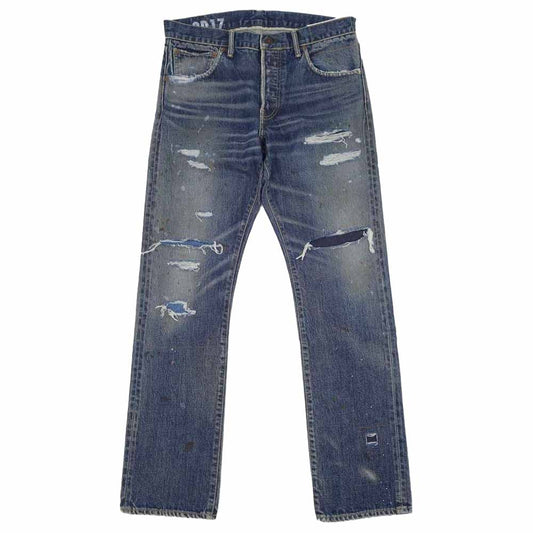 VISVIM ビズビム 120205005009 SOCIAL SCULPTURE 01 SLIM DAMAGED-17 インディゴブルー系 W32　L30【中古】