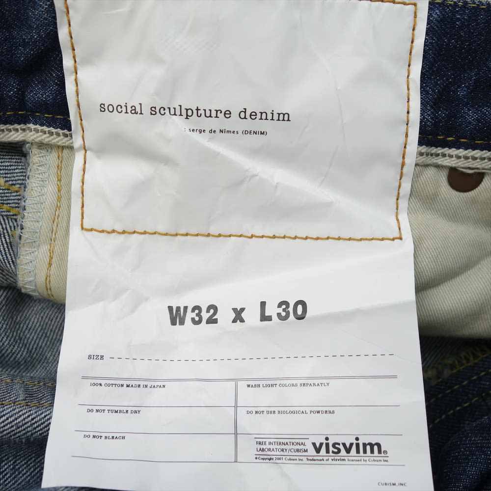 VISVIM ビズビム 120205005009 SOCIAL SCULPTURE 01 SLIM DAMAGED-17 インディゴブルー系 W32　L30【中古】