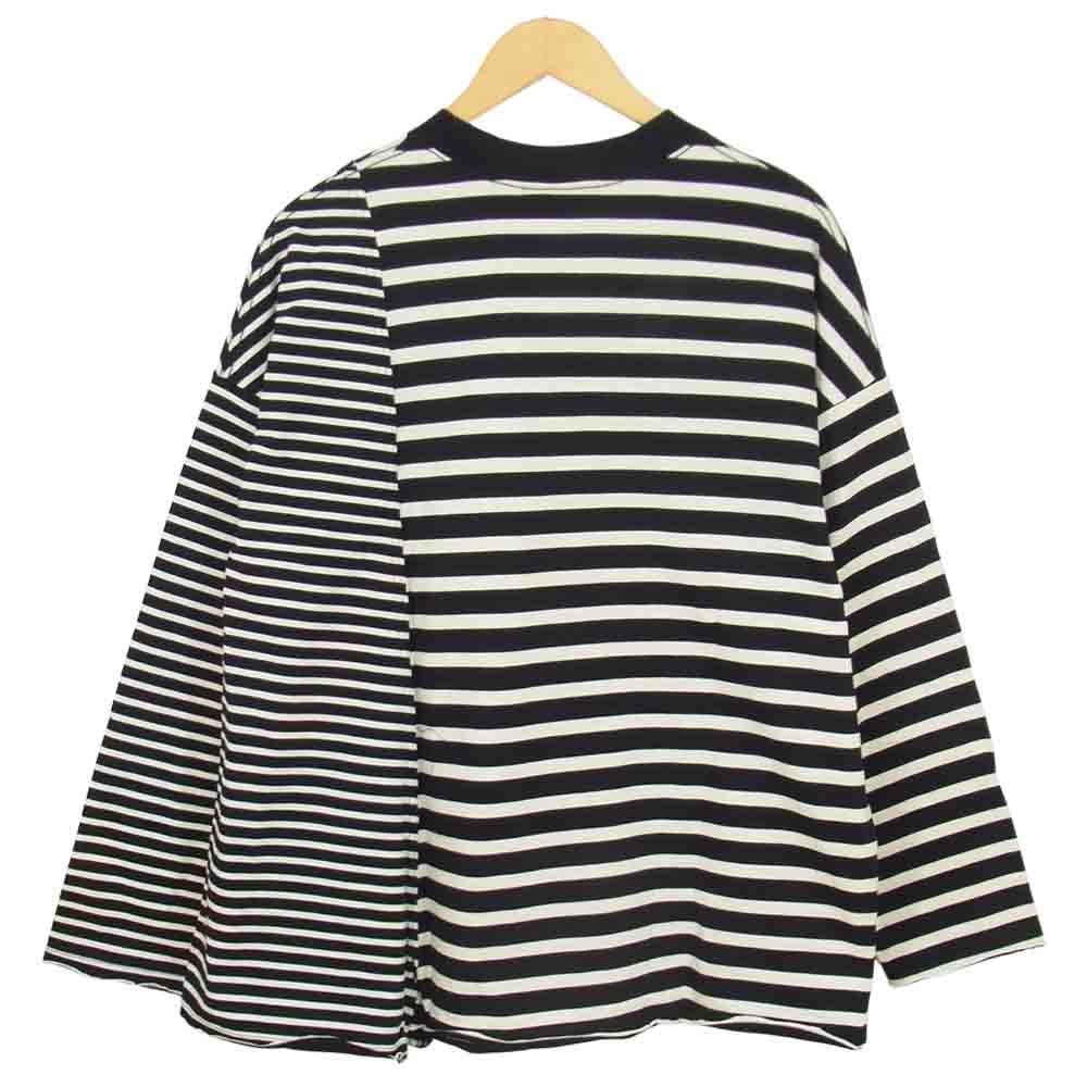マイン ミハラヤスヒロ 20SS G04LT171-0 border docking L/S T-shirts ボーダー ドッキング ロング Tシャツ ブラック系 M【新古品】【未使用】【中古】