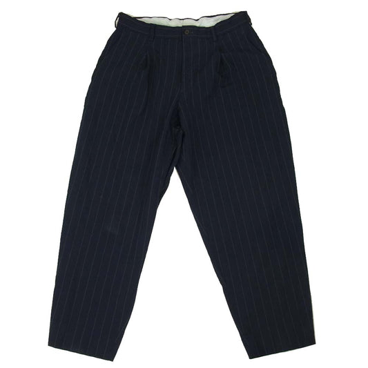 COMME des GARCONS コムデギャルソン HOMME DEUX オムドゥ AD2019 DE-P034 ポリ縮絨 製品染め テーパード パンツ ネイビー系 M【中古】