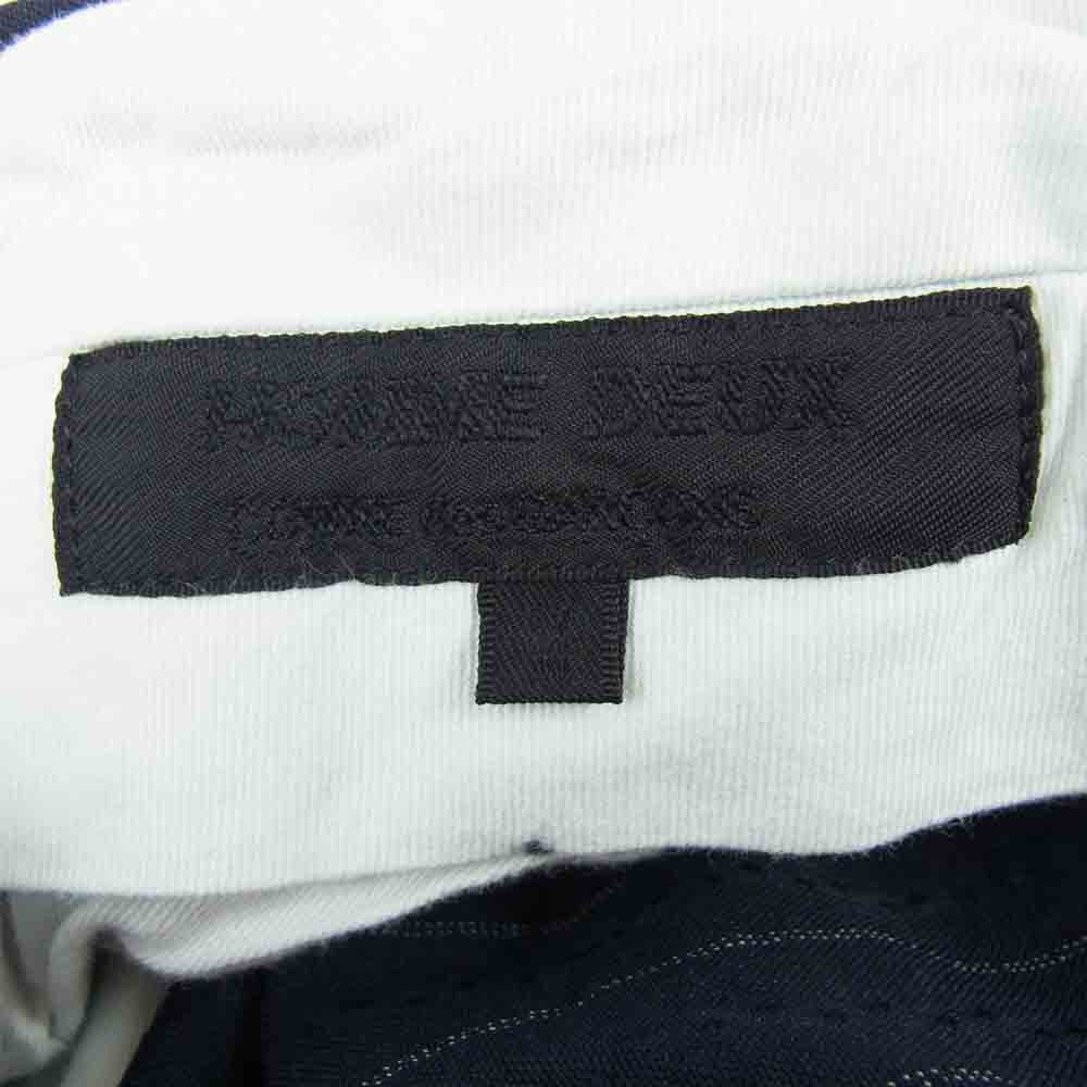 COMME des GARCONS コムデギャルソン HOMME DEUX オムドゥ AD2019 DE-P034 ポリ縮絨 製品染め テーパード パンツ ネイビー系 M【中古】