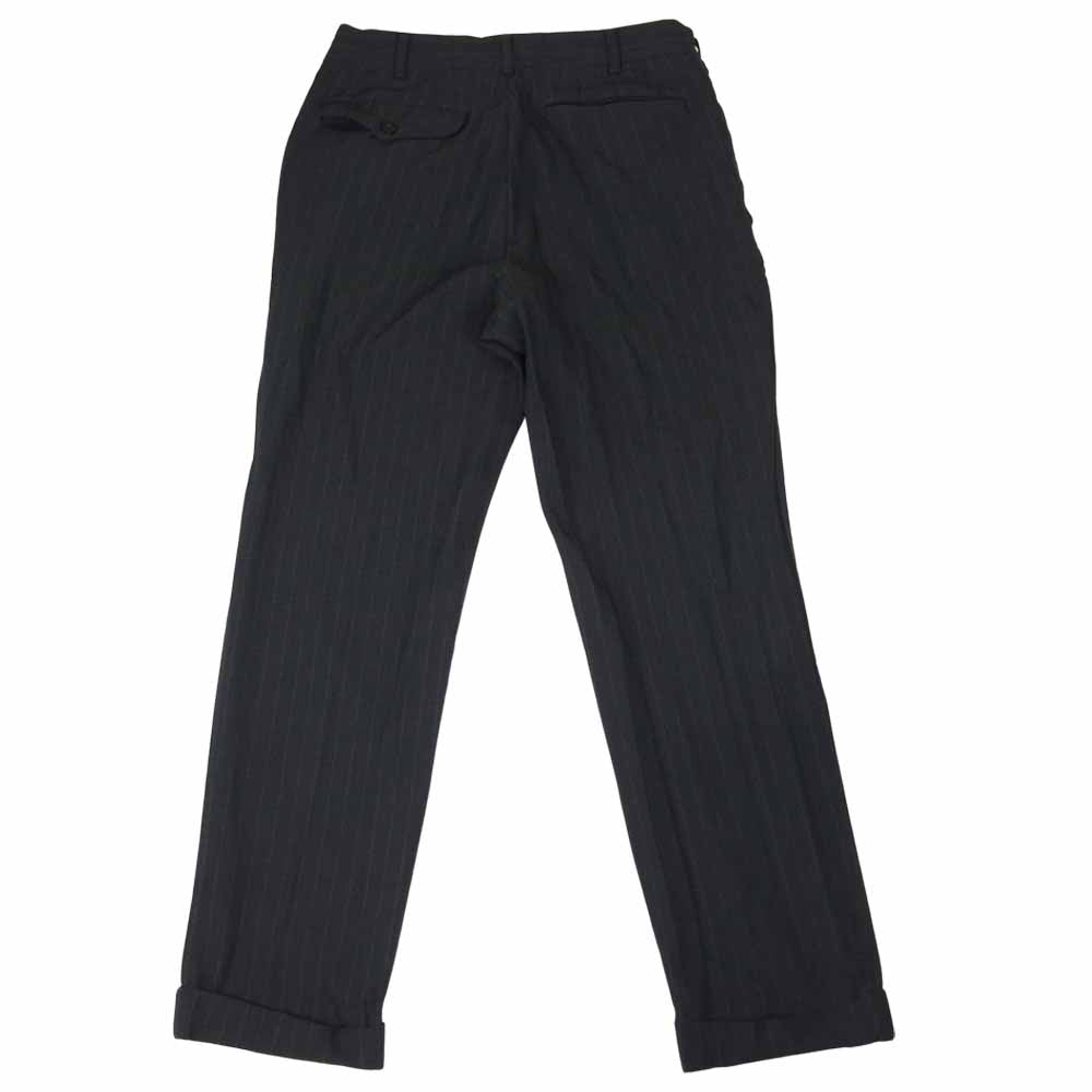 COMME des GARCONS コムデギャルソン HOMME DEUX オムドゥ AD2016 DR-P041 ポリ縮絨 ストライプ 裾ダブル パンツ グレー系 S【中古】