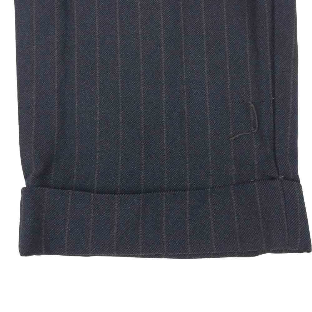COMME des GARCONS コムデギャルソン HOMME DEUX オムドゥ AD2016 DR-P041 ポリ縮絨 ストライプ 裾ダブル パンツ グレー系 S【中古】