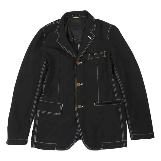 COMME des GARCONS コムデギャルソン HOMME DEUX オムドゥ AD2013 DM-J044 ポリ製品染め ステッチ テーラード ジャケット ブラック系 M【中古】