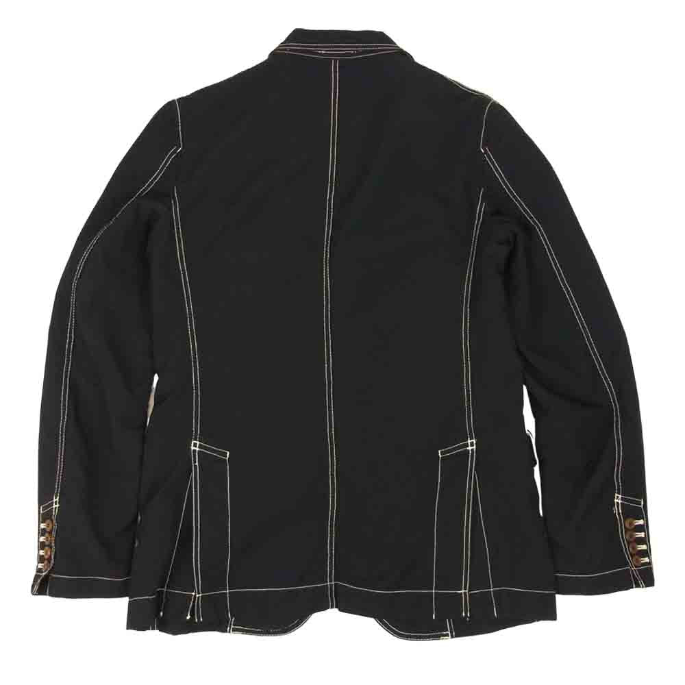 COMME des GARCONS コムデギャルソン HOMME DEUX オムドゥ AD2013 DM-J044 ポリ製品染め ステッチ テーラード ジャケット ブラック系 M【中古】
