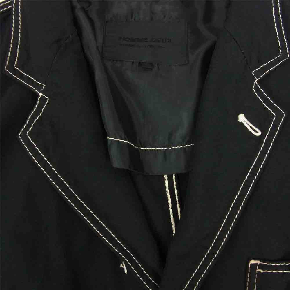 COMME des GARCONS コムデギャルソン HOMME DEUX オムドゥ AD2013 DM-J044 ポリ製品染め ステッチ テーラード ジャケット ブラック系 M【中古】