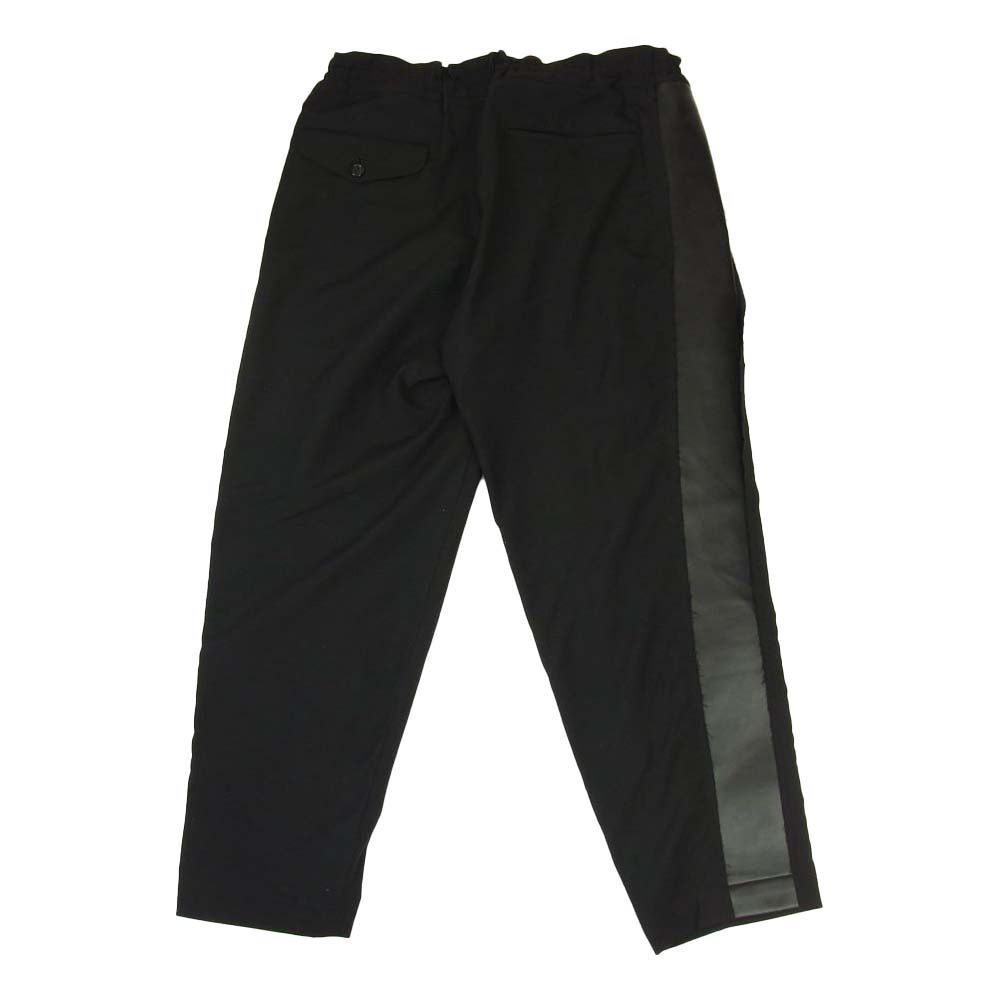 COMME des GARCONS コムデギャルソン HOMME PLUS オムプリュス AD2019 PC-P085 サイドフェイクレザー 切替 イージー パンツ ブラック系 S【中古】