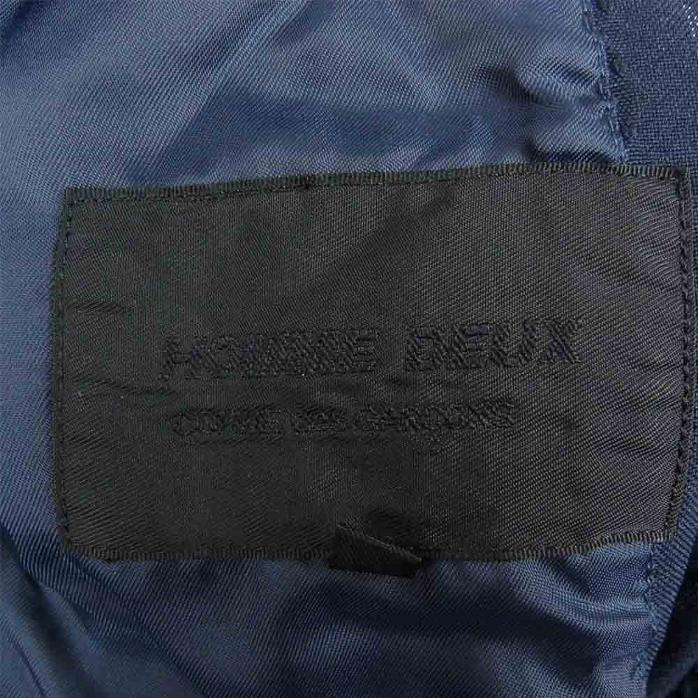 COMME des GARCONS コムデギャルソン HOMME DEUX オムドゥ AD2019 DE-J034 ポリ縮絨 製品染め ドローコード テーラード ジャケット ネイビー系 M【中古】