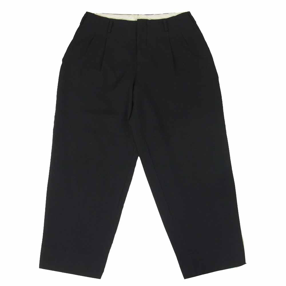 COMME des GARCONS コムデギャルソン HOMME PLUS オムプリュス AD2016 PR-P076 ポリ縮絨 2タック ワイド テーパード パンツ ブラック系 XS【中古】