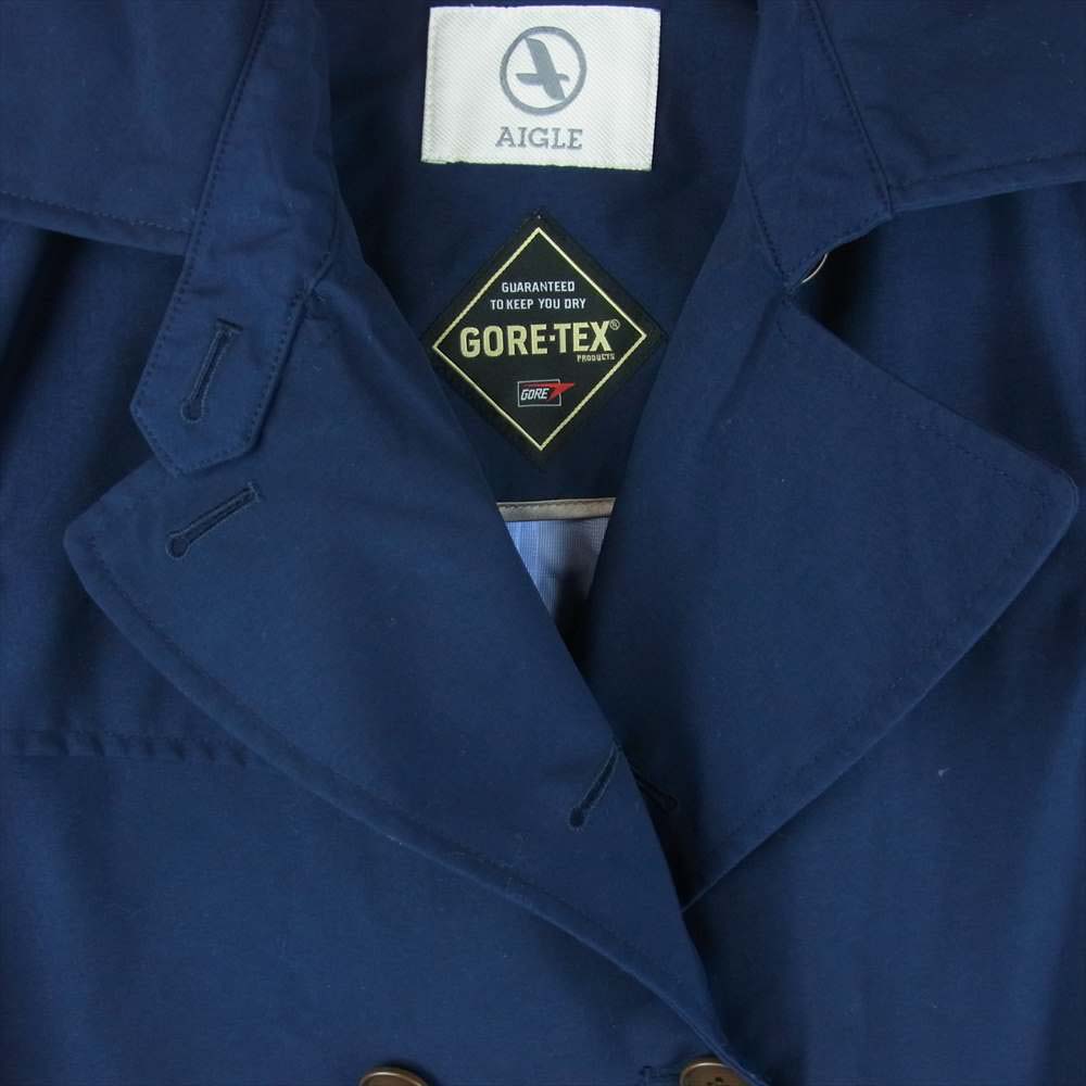 AIGLE エーグル 8604-31405 GORE-TEX ゴアテックス フード付き トレンチコート ネイビー系 S【美品】【中古】