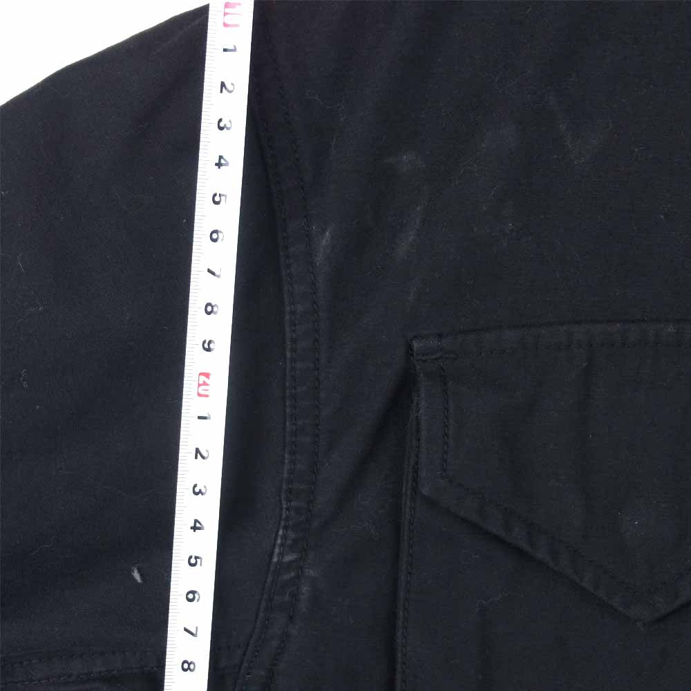 DESCENDANT ディセンダント 17AW BALBOA SATIN JACKET バルボア サテン ミリタリー フード ジャケット ブラック系 1【中古】