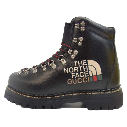 GUCCI グッチ 655398 × ノースフェイス THE NORTH FACE マウンテン ブーツ ブラック系 38 1/2(おおよそ25.5cm)【極上美品】【中古】