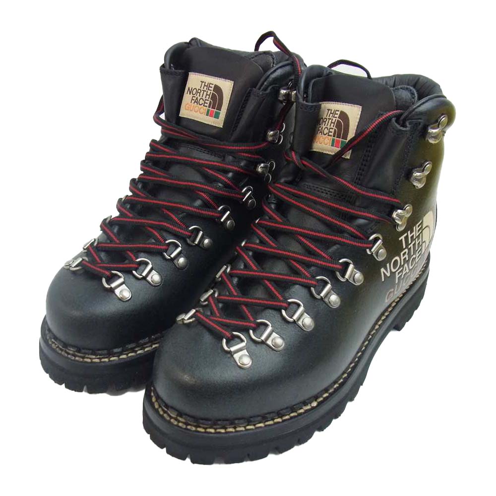 GUCCI グッチ 655398 × ノースフェイス THE NORTH FACE マウンテン ブーツ ブラック系 38 1/2(おおよそ25.5cm)【極上美品】【中古】
